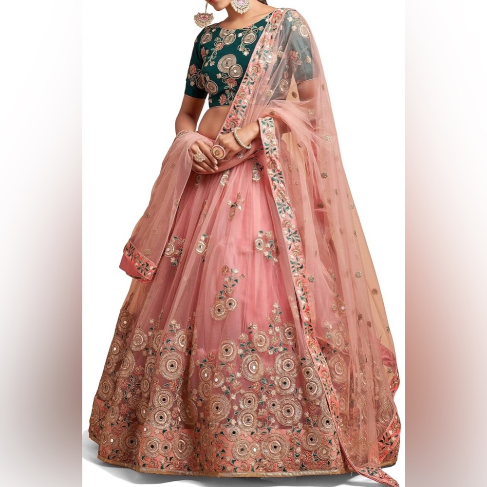 QLUVA Pink Embroidered Lehenga- never worn